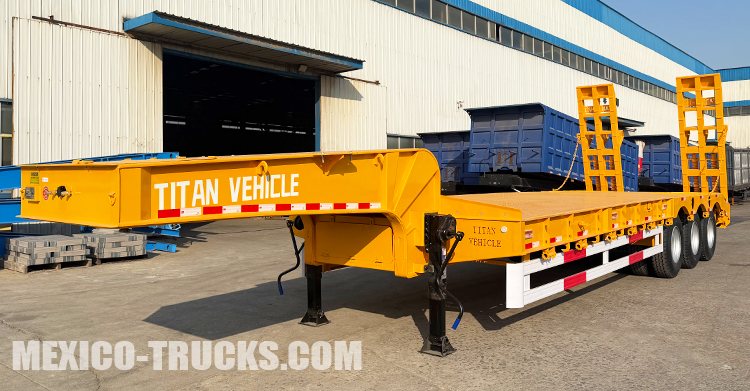 Remolque de plataforma baja de 3 ejes y 60 toneladas en venta en México
