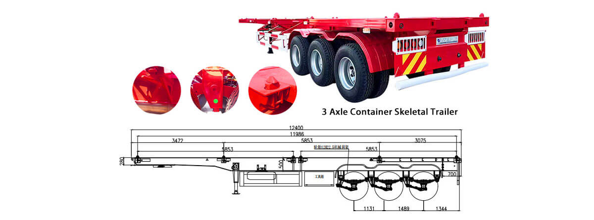 40 ft shipping container chassis trailer for sale in Mexico | 40 ft shipping container trailer for sale in Mexico