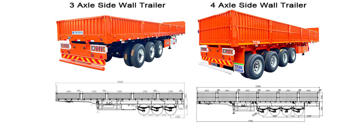 3 Axle 60 Ton Fence Semi Trailer for Sale in Mexico | Side Wall Trailer for Sale in Mexico