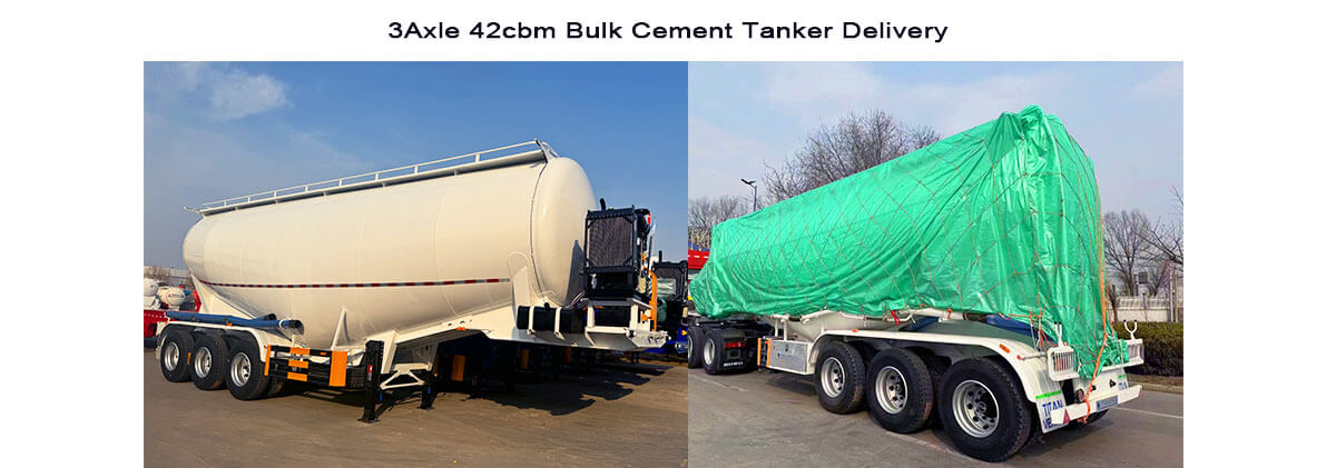 3 Axle Bulk Cement Tanker | Bulk Cement Trailer for Sale in Mexico