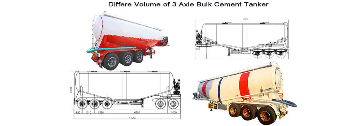 3 Axle Bulk Cement Tanker | Bulk Cement Trailer for Sale in Mexico