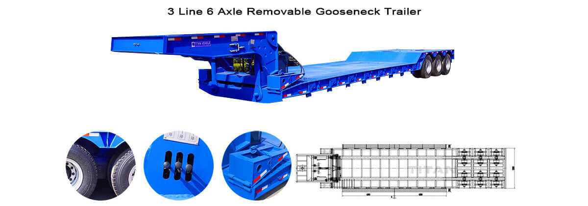 60 Ton 80 Ton Removable Gooseneck Trailer for Sale in Mexico