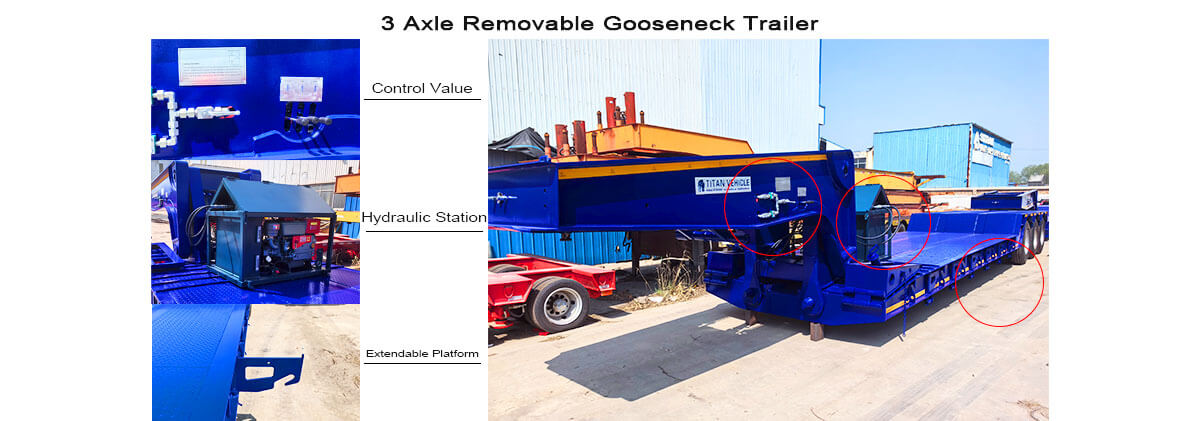 60 Ton 80 Ton Removable Gooseneck Trailer for Sale in Mexico