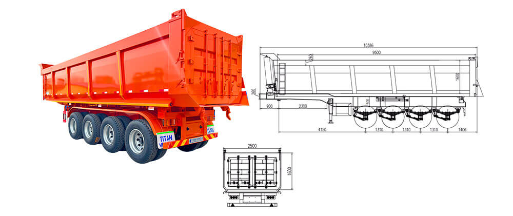 3 Axle 4 Axle End Dump for Sale | End Dump Trailer for Sale in Mexico