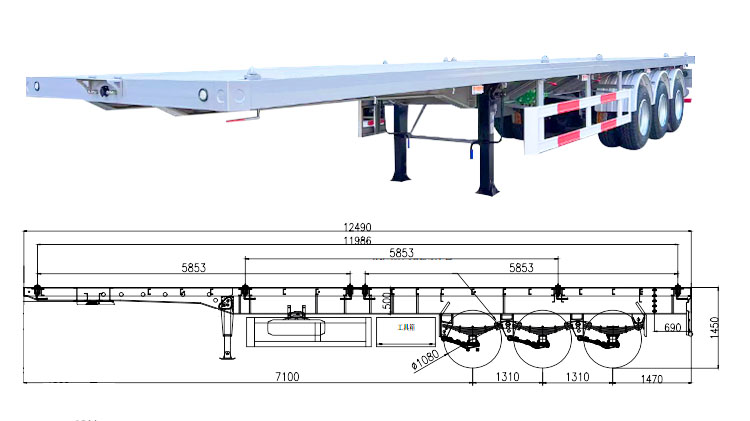 Flatbed Trailer 3 Axle - Flatbed Truck Trailer for Sale in Mexico