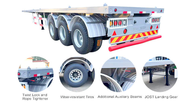 Flatbed Trailer 3 Axle - Flatbed Truck Trailer for Sale in Mexico