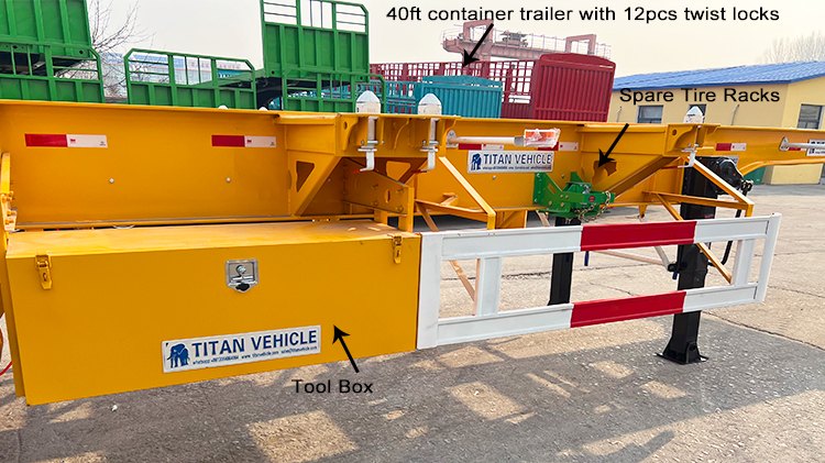 Container Carrier Trailer | 3 Axle 40 Foot Container Chassis for Sale Price in Mexico