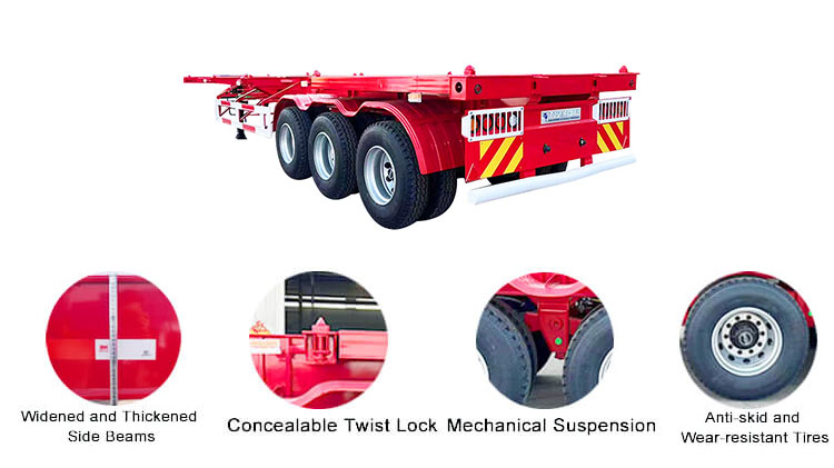 New Tri Axle Container Chassis - 40 Ft Container Trailer for Sale in Mexico