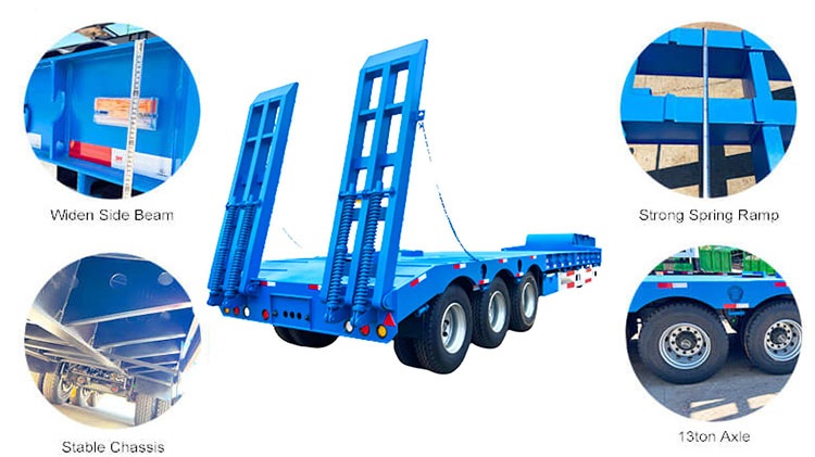 60 Ton 3 Axle Low Bed Trailer Truck - Low Bed Truck for Sale in Mexico