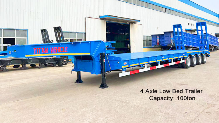 4 Axle 100 Ton Low Bed Trailer for Sale in Mexico