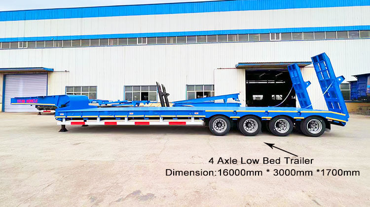 4 Axle 100 Ton Low Bed Trailer for Sale in Mexico