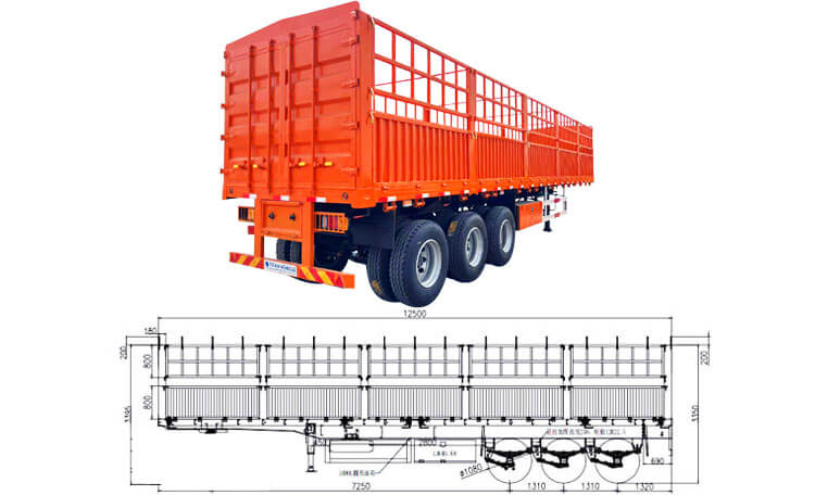 3 Axle Stake Trailer - Animal Transport Fence Semi Trailer for Sale in Mexico