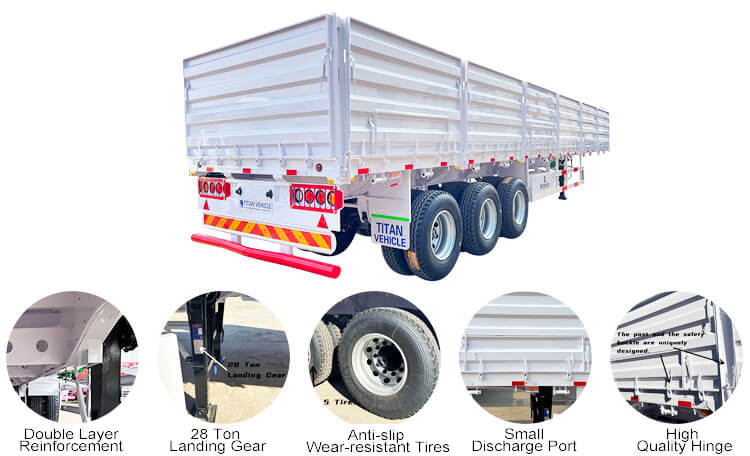 3 Axle Side Wall Trailer - Grain Trailer for Sale in Mexico
