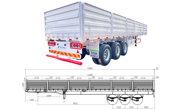 3 Axle Side Wall Trailer - Grain Trailer for Sale in Mexico