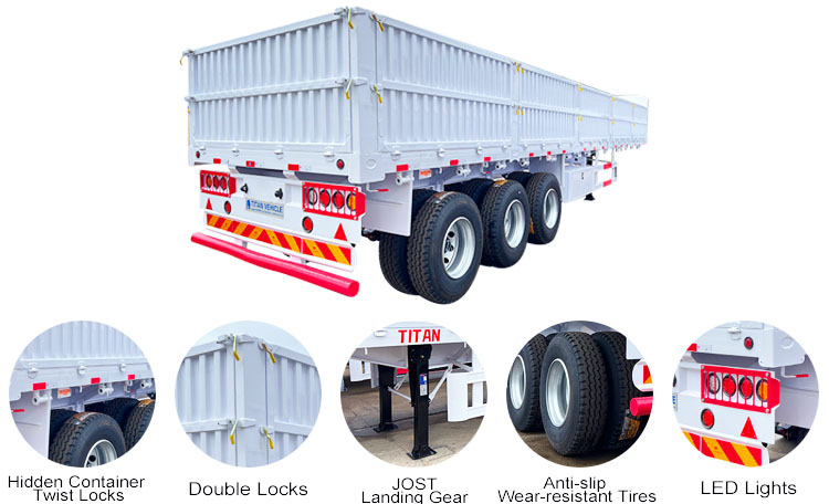 3 Axle Platform Semi Trailer - High Side Cargo Semi Trailer for Sale in Mexico