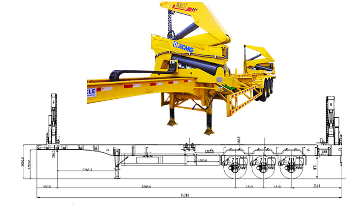 3 Axle 20 Ft 40 Ft Container Side Lifter for Sale in Manzanillo Mexico