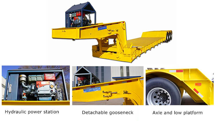 Custom 3 Axle 60 Ton Lowboy Trailer for Sale in Mexico