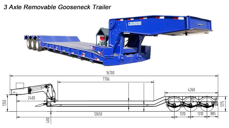 3 Axle Lowboy Trailer | Removable Gooseneck Trailer for Sale in Mexico