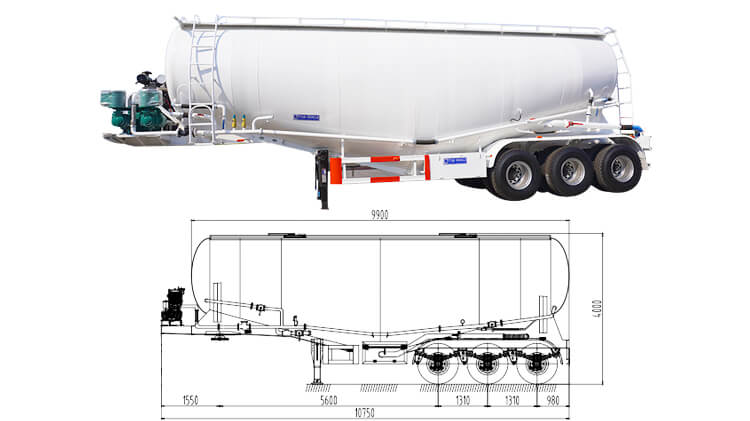 3 Axle 35 Cbm Bulk Cement Trailer | Cement Bulker for Sale in Mexico