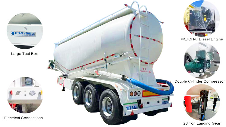 3 Axle 45 CBM Bulk Cement Tanker | Bulk Cement Truck for Sale in Mexico
