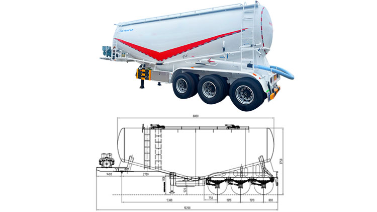 3 Axle 45 CBM Bulk Truck Transporter | Silo Trailer for Sale in Mexico