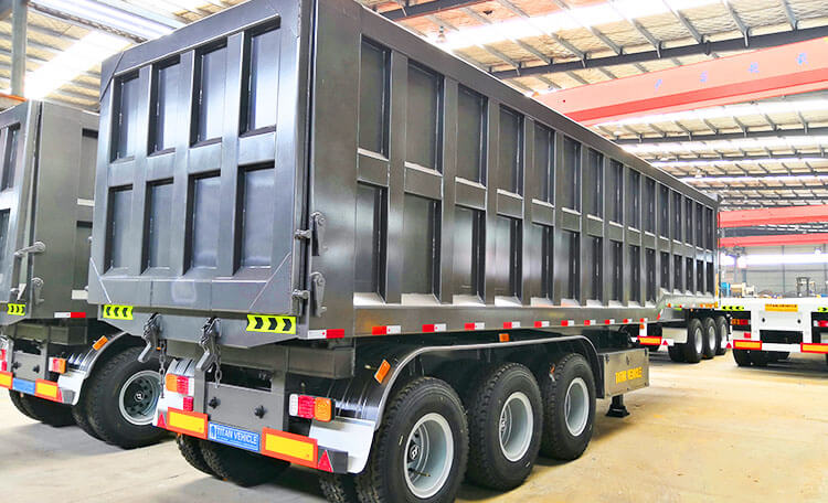 3 Axle 50 Ton 60 Ton Dump Semi Trailer - End Dump for Sale in Mexico