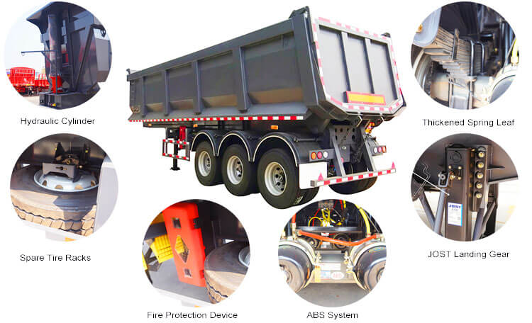 Rear Dump Trailer - 3 Axle U Type Semi Tipper Trailer for Sale in Mexico