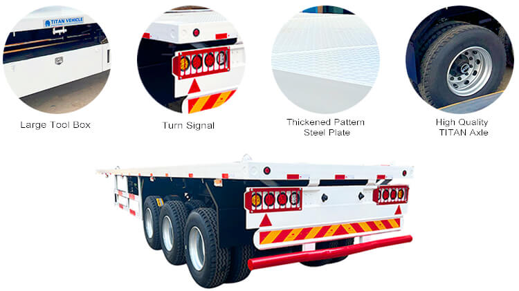 Flatbed Container Traile - 3 Axle Flatbed Semi Trailer for Sale in Mexico