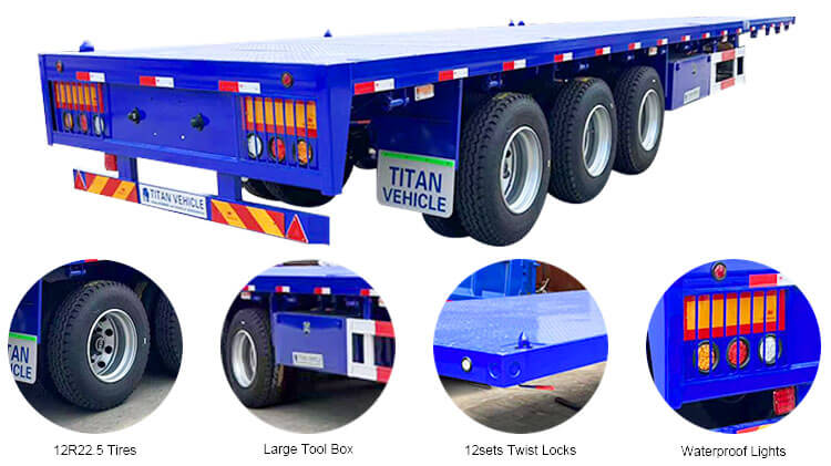 40ft 3 Axle Platform Semi Trailer - Platform Trailer for Sale in Mexico