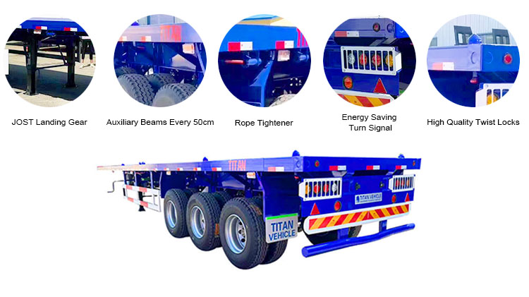 New 40 Feet Tri Axle Flatbed Trailers for Sale in Mexico