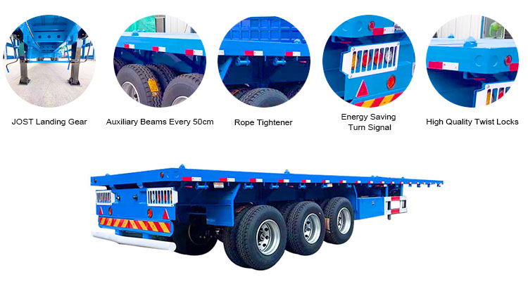 Flatbed Tri Axle Trailer - Heavy Duty 40ft Flatbed Trailer Price for Sale in Mexico