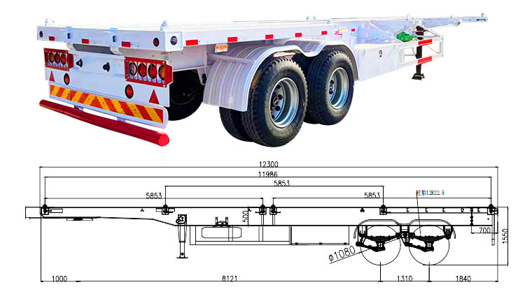 40 Foot Chassis for Container Transport | Shipping Container Chassis for Sale in Mexico
