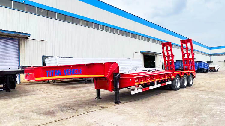 Low Bed Truck Price - 3 Axle 60 Ton Lowbed Trailer for Sale in Mexico