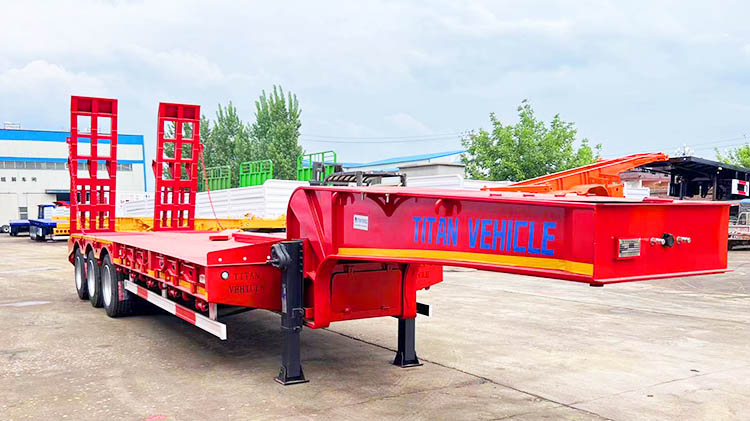 Low Bed Truck Price - 3 Axle 60 Ton Lowbed Trailer for Sale in Mexico