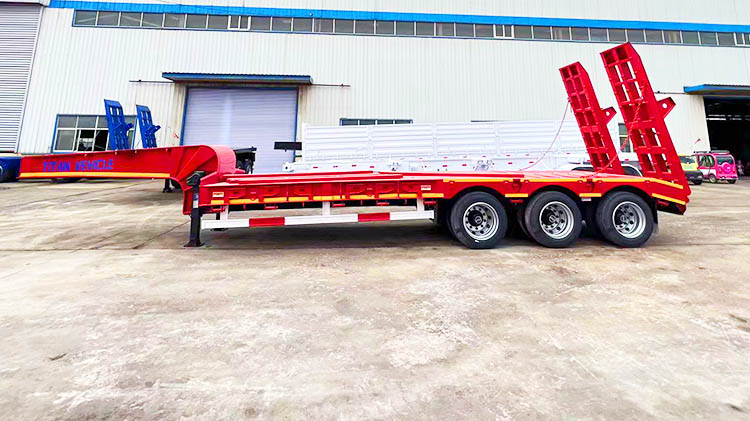 Low Bed Truck Price - 3 Axle 60 Ton Lowbed Trailer for Sale in Mexico