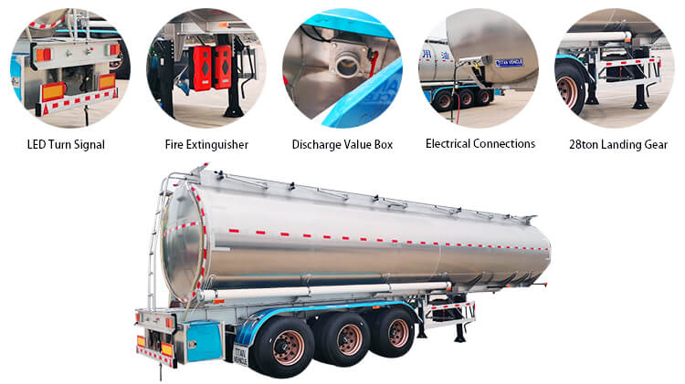 3 Axle 40000 Liters Aluminum Tanker Semi Trailer for Sale in Mexico