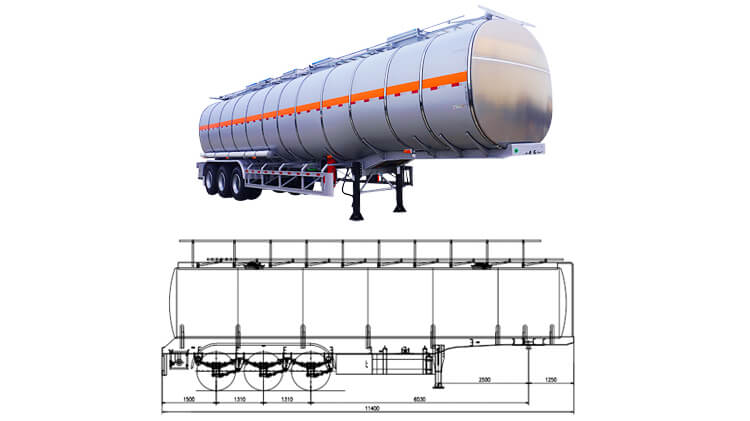 3 Axle Stainless Steel Tanker Trailer for Sale in Mexico