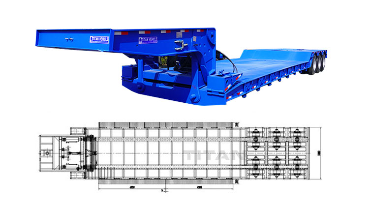 3 Line 6 Axle Lowboy Detachable Gooseneck Trailer for Sale in Mexico