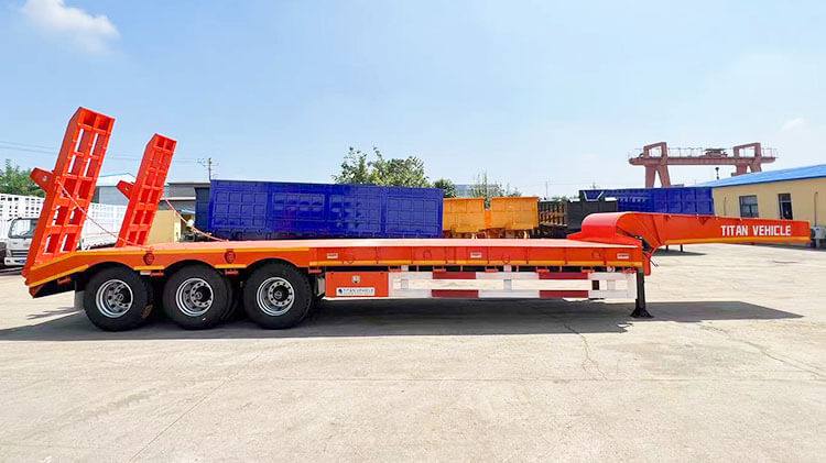 3 Axle 60 Ton Semi Low Bed Trailer - Low Bed Semi Trailer for Sale in Mexico