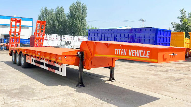 3 Axle 60 Ton Semi Low Bed Trailer - Low Bed Semi Trailer for Sale in Mexico
