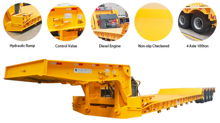Heavy Equipment Transport 100 Ton Lowboy Trailer for Sale in Mexico