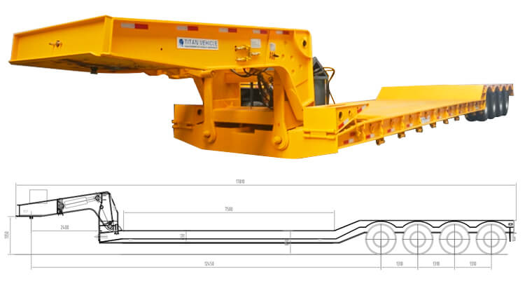 Heavy Equipment Transport 100 Ton Lowboy Trailer for Sale in Mexico