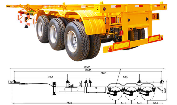 Container Skeletal Trailer | Skeletal Semi Trailer for Sale in Manzanillo Mexico