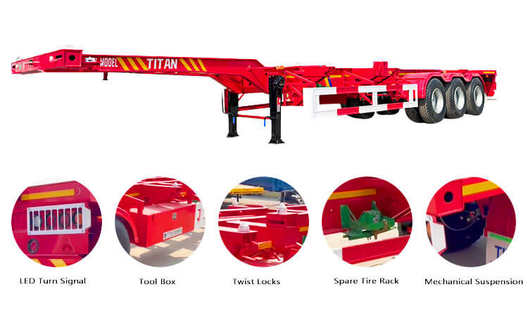 40 Feet Container Trailer | 40 Foot Shipping Container Trailer for Sale in Mexico