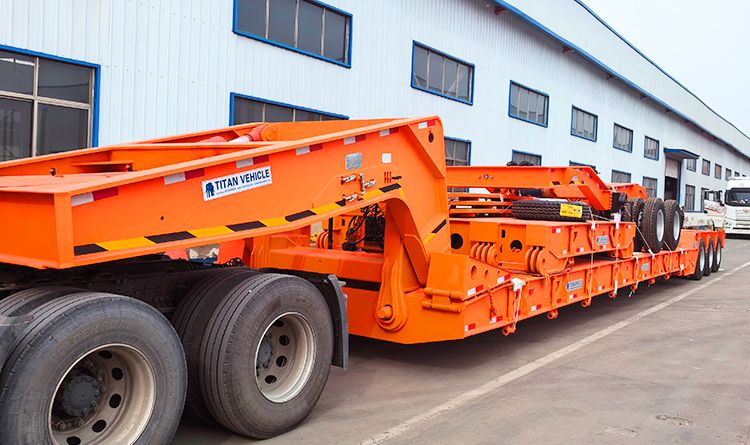 Hydraulic Detachable Gooseneck Lowboy Trailer with Dolly for Sale in Mexico