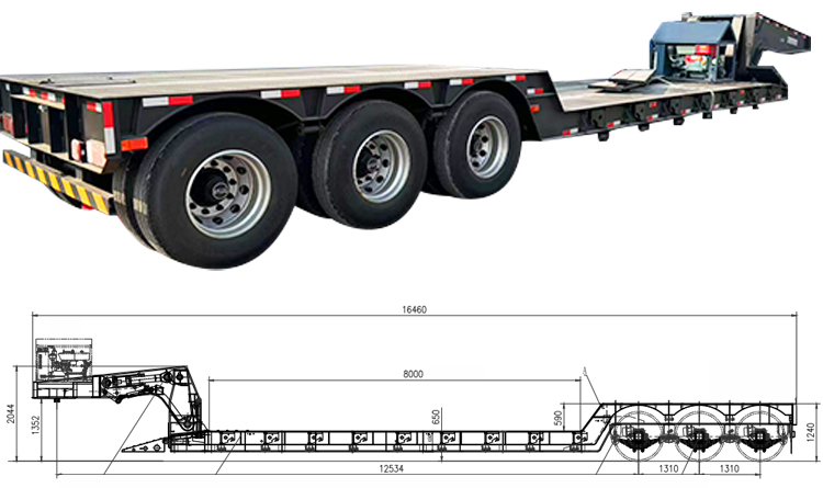 3 Axle Removable Gooseneck Lowboy Trailer for Sale in Mexico