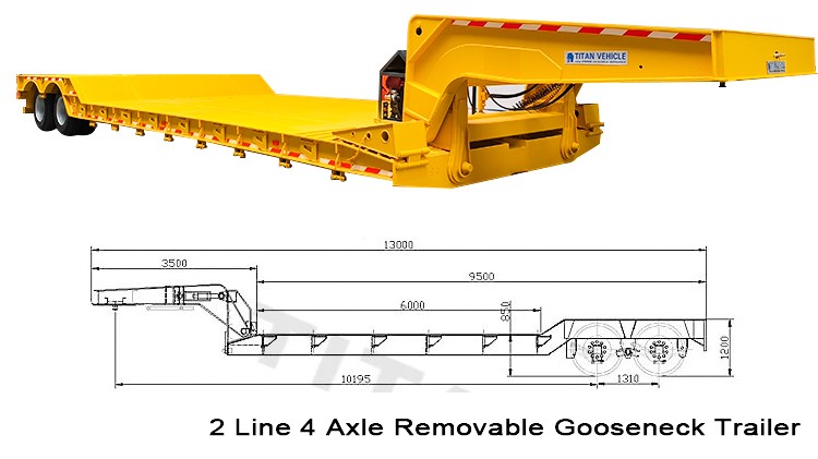 2 Line 4 Axle Gooseneck Lowboy Trailer for Sale in Mexico