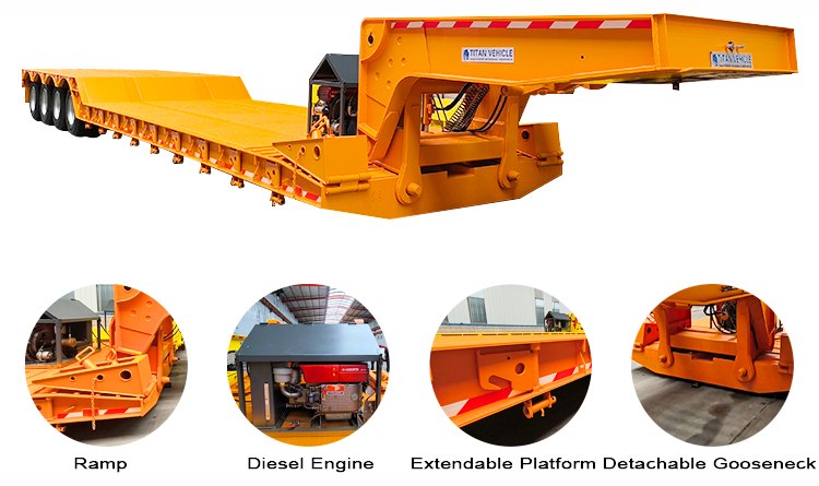 4 Axle 100 Ton Removable Gooseneck Trailer RGN for Sale in Mexico