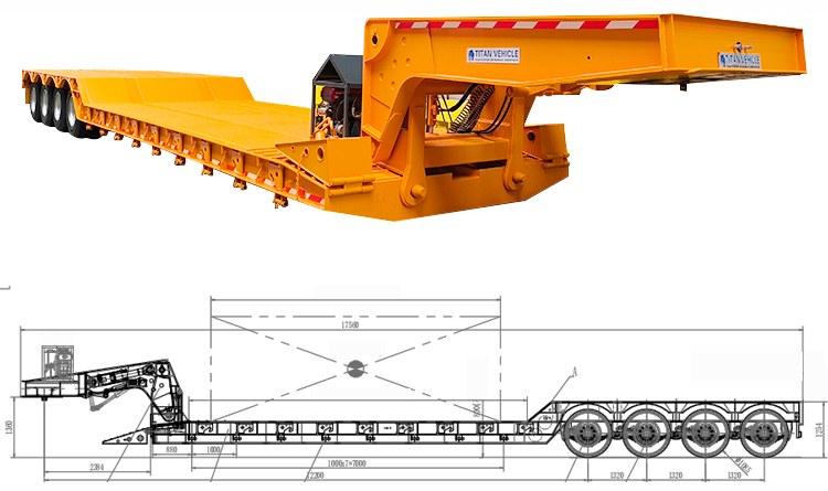 4 Axle 100 Ton Removable Gooseneck Trailer RGN for Sale in Mexico