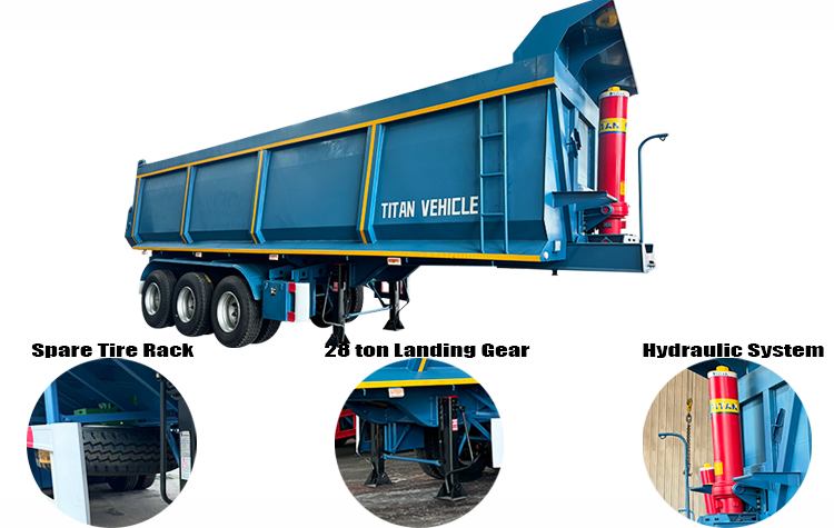 U Type 3 Axle Steel End Dump Trailer for Sale Near Me in Mexico